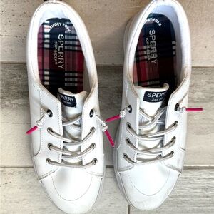 Sperry Women's White and Pink Sneakers